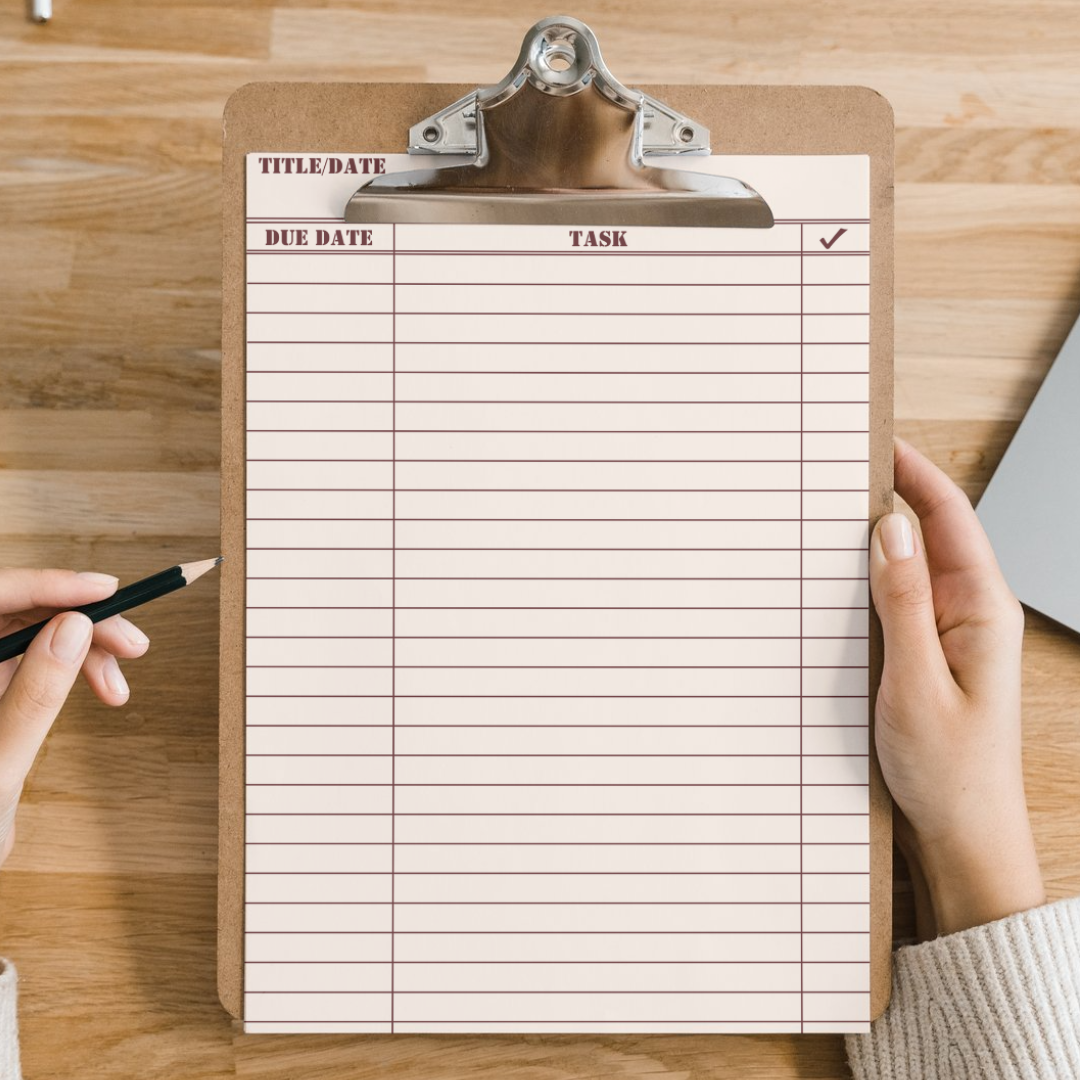 Downloadable Vintage bookish to-do list