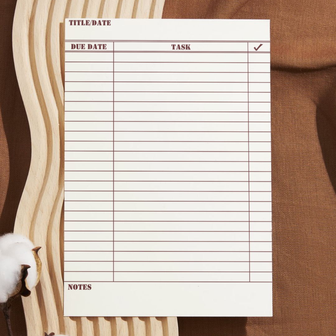 Downloadable Vintage bookish to-do list