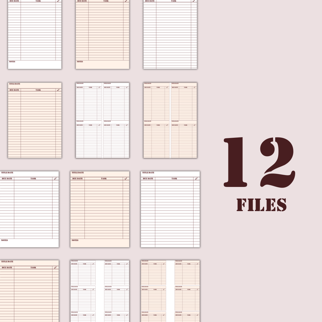 Downloadable Vintage bookish to-do list