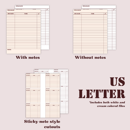 Downloadable Vintage bookish to-do list